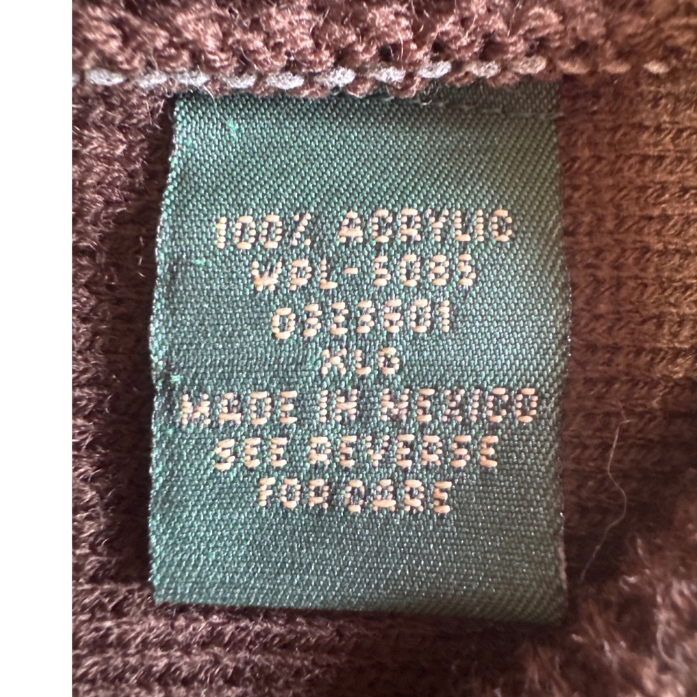 Scandia Woods Mens XL Brown Marled Henley Sweater Elbow Patches MSW-944 - Picture 5 of 11